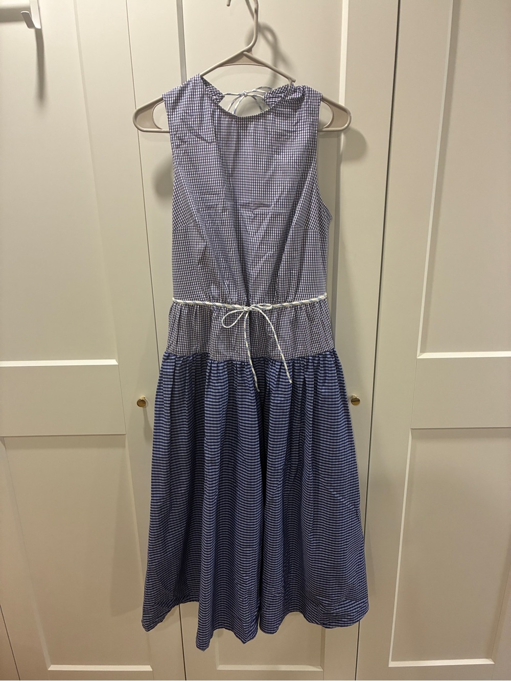 J. Crew Blue Gingham Sleeveless Dress with Pockets